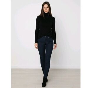 Eileen Fisher Womens 4 Dark Navy Skinny Jeans Organic‎ Cotton Stretch Pants